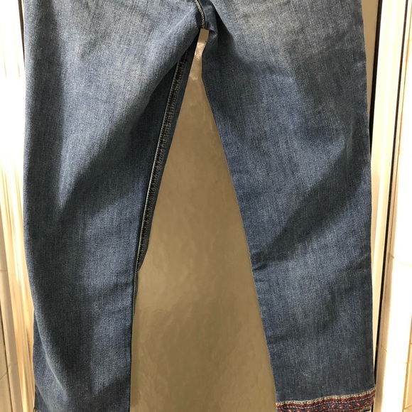 Democracy Slim Straight Flood Blue Denim Distressed Jeans Size 2 Vintage - Picture 5 of 7